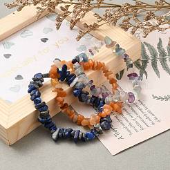 Наборы стрейч-браслетов с натуральными драгоценными камнями и бусинами BJEW-JB05700