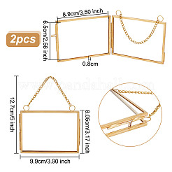 Marco de fotos colgante de pared rectangular de vidrio&nbsp;AJEW-WH0314-470B