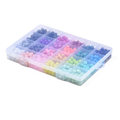 Выпечка окрашенные стеклянные бусины DGLA-Q026-01