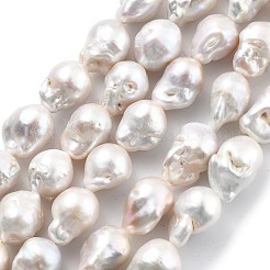 Нити натуральных бусин с ядровым жемчугом PEAR-B004-15C-03C