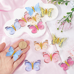 18 шт. 6 стиля тканевая заколка для волос в виде бабочки из кожи аллигатора OHAR-GF0001-39