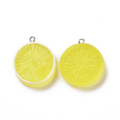 Плоские круглые подвески из смолы с фруктами&nbsp;RESI-H144-10C
