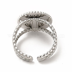 Bague ouverte en acier inoxydable 304 résistant au ternissement&nbsp;RJEW-B027-24P