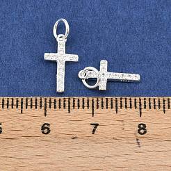 925 подвеска-крест из стерлингового серебра с прозрачными кубическими цирконами&nbsp;STER-A049-06S