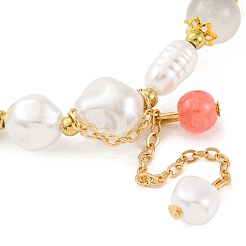 Bracelet en alliage imitation perle pour femme&nbsp;BJEW-M018-02C