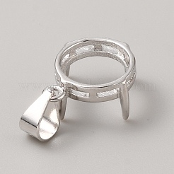 925 pendentif en argent sterling plaqué rhodium à lunette arrière ouverte&nbsp;LS-STER-WH0004-018C