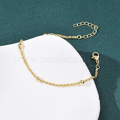 Латунные спутниковые цепи браслеты для женщин&nbsp;BJEW-C140-18G