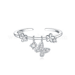 925 кольцо-манжета из стерлингового серебра с микропаве и кубическим цирконием WG20042-01