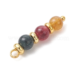 Подвески из круглых бусин из окрашенного натурального зеленого нефрита&nbsp;PALLOY-JF05067