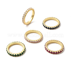 Латунные микро проложить пальцев кольца кубического циркония RJEW-P166-09B-G