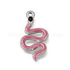 304ステンレスペンダント  エナメル  スネークチャーム  ステンレス鋼色  ミックスカラー  20x11x2mm  穴：1mm&nbsp;STAS-N108-103P