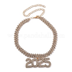 Латунные ожерелья с подвеской из хрусталя и стразами для женщин&nbsp;LS-NJEW-Q005-01G