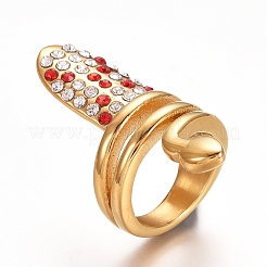 Anillos de dedo de acero inoxidable 304 con revestimiento iónico (IP) (venta de fábrica de fiestas de joyería)&nbsp;RJEW-E157-08G-L