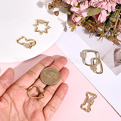 6 Stück 6 Stile Messing Micro Pave klare Zirkonia Schraubkarabiner Verschluss Charms&nbsp;KK-ME0004-07