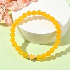 Эластичные браслеты из натурального малайзийского нефрита с круглыми бусинами&nbsp;BJEW-JB09881-02