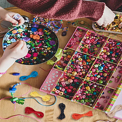 Gewachste Polyesterschnur & glatte runde Messingperlen-Sets&nbsp;DIY-LP0001-33