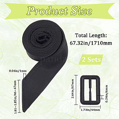 2 ceinture en polyester à nouer avec boucle en plastique&nbsp;AJEW-GF0014-53B