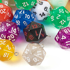 20шт 10 цвета полимерные многогранные подвески в виде кубиков FIND-TA0001-93