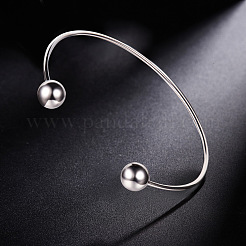 Шикарный браслет-манжета из 925 серебряной бусины с родиевым покрытием JB257A