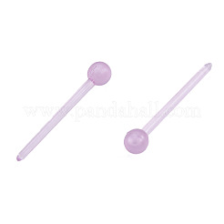 プラスチック製の小さなボール スタッド イヤリング  女性用ポストイヤリング  プラム  14x2.5mm  ピン：0.9mm&nbsp;EJEW-N022-01E