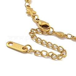 Bracciali a maglie in acciaio inossidabile 304 con cuore e stella per donna&nbsp;BJEW-B059-01G-02