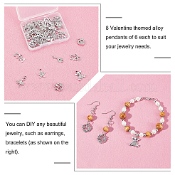 48 шт. 8 стильные подвески из сплава на тему Дня святого Валентина&nbsp;FIND-GA00001-94