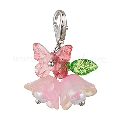 6 decoración colgante de vidrio con forma de flor.&nbsp;HJEW-JM02791