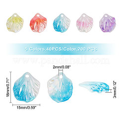 200 Stück 5 Farben Plastikperlen&nbsp;KY-GA0001-12