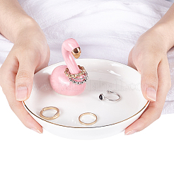 Flamingo-Ringhalter aus Porzellan&nbsp;DJEW-WH0011-26