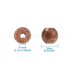 Печатные бусы из натурального дерева&nbsp;WOOD-TA0001-15