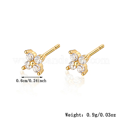 S925 серьги-гвоздики из стерлингового серебра с клевером KD5914-1