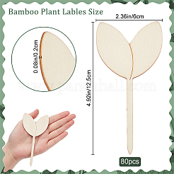 Étiquettes de plantes en bois en forme de feuille de germination&nbsp;AJEW-WH0033-64