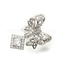 Бант и ромб латунные микропаве прозрачные кубические цирконии европейские бусины KK-V008-35P