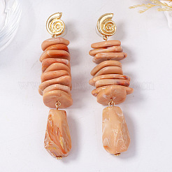 Pendientes colgantes de resina de aleación para mujer&nbsp;WG65E85-01