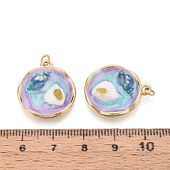 Подвески из нержавеющей стали 304 и эмалевой смолы с блестками в виде фарфоровой пудры STAS-T069-85A