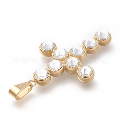 Большие подвески из нержавеющей стали 304 со стразами X-STAS-O138-08G