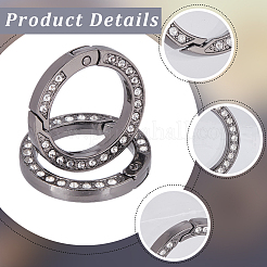 8 Stück 4 Farben Legierung Kristall Strass Feder Tor Ringe&nbsp;FIND-GF0007-70