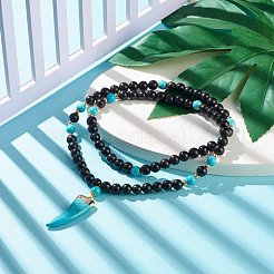 Collana con ciondolo a forma di fodero/zanna da donna&nbsp;NJEW-JN03747