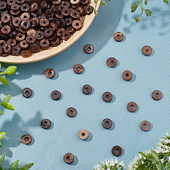 300шт окрашенные пончики кокосовые бусины&nbsp;COCB-FH0001-02B