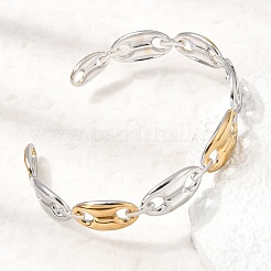 Brazaletes tipo brazalete de cadena marinera de acero inoxidable 304 bicolor para mujer&nbsp;SA-CBA82C8-07GP