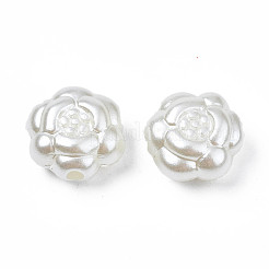 ABSプラスチックパール調ビーズ  花  貝殻色  10.5x10.5x5.5mm  穴：1.6~1.8mm  約1200個/500g&nbsp;KY-S163-443