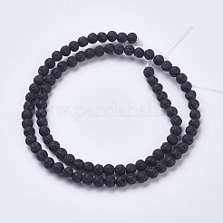 Fili di perle di roccia lavica naturale&nbsp;G-J346-37-4mm