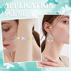 240шт 8 цвета прозрачные стеклянные бусины нити&nbsp;GLAA-YW0005-30