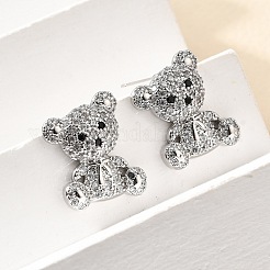 Комплекты серег-гвоздиков и ожерелий с подвесками из латуни с микропаве из кубических цирконий SJEW-Z002-01P