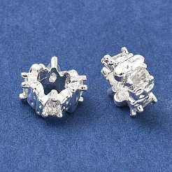 Perle europee in zircone chiaro con micro pavè di zirconi chiari&nbsp;KK-B172-03S