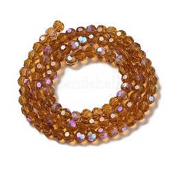 Chapelets de perles en verre transparent électrolytique&nbsp;EGLA-A035-T4mm-L04