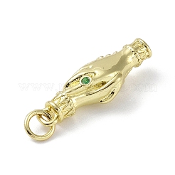 Латунные микро-паве зеленые кубические циркониевые подвески KK-K341-41G