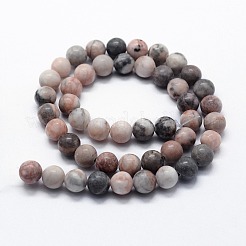 Chapelets de perles de jaspe zèbre rose naturel&nbsp;G-I199-26-8mm
