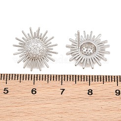 Aretes de latón con micro pavé de circonio cúbico para mujer&nbsp;KK-CBA17E5-04P