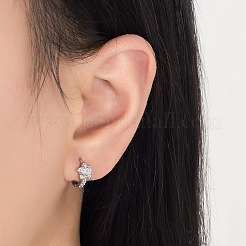 Pendientes de aro de latón con micro circonitas y cubic zirconia transparente&nbsp;WG60D93-01